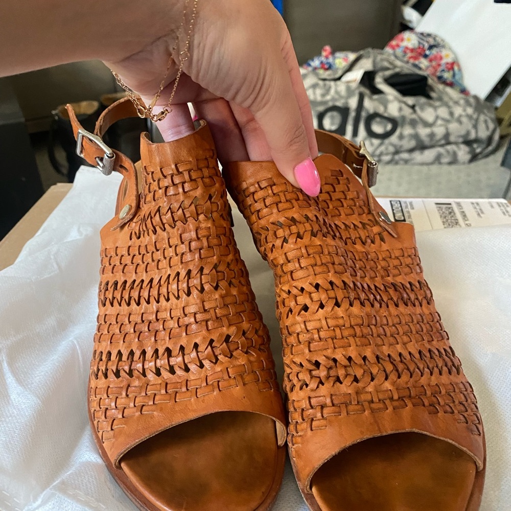 Rag And Bone Tan Heeled Open Toe Mules - image 1